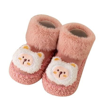 

Youmylove Infant Footwear Winter Shoes Soft Bottom Indoor Non-Slip Warm Floor Cute Animal Socks Shoes Cute Footwear