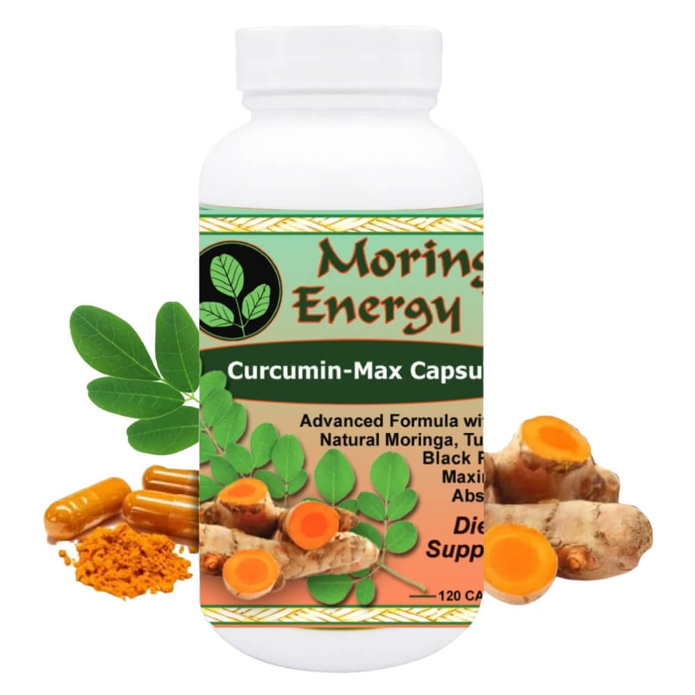 Curcumin Max Capsules by Moringa Energy Life Turmeric, Black Pepper Extract, Moringa, 120 Capsules - image 5 of 6