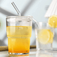 thumbnail image 4 of Vaso de 450ml, vaso de agua, botella de agua con pajita y tapa sellada, taza de café de vidrio, taza de té helado, 4 of 5