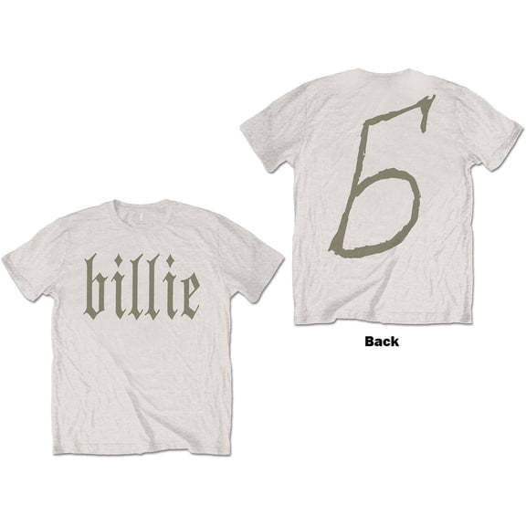 Men's Billie Eilish Billie 5 (Back Print) Slim Fit T-shirt Small Natural