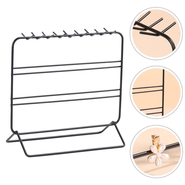 Greenadscape Decorative Earring Rack De Hierro Forjado Negro Con Para Almacenamiento Y Exhibición En Casa