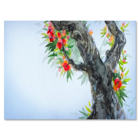 Designart ' Blooming Flowers Of An Old Tree In Spring I ' Traditional Canvas Wall Art Print
