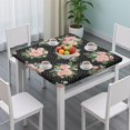 thumbnail image 3 of Pioneer Flower Floral Print Pattern Square Fitted Tablecloth with Elastic Edge,Square Table Cover,Washable Elastic Table Cover for Home Kitchen Party Decor 36"x36", 3 of 6