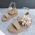thumbnail image 5 of Wedge Sandals for Women Espadrilles Dresssy 2023 Bohemia Elastic Ankle Strap Sandals Open Toe Summer Wedding Platform Shoes Sandal, 5 of 6