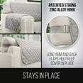 thumbnail image 5 of Sofa Shield Couch Slip Cover with Strap, Large Cushion Protector for 70" Seat, Light Gray White, 5 of 10