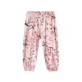 thumbnail image 5 of DISNIMO Butterfly Cherry Blossom Bloomer Harem Pants Girls Baggy Sweatpants Size 8-12 Harem Bloomers Long Pants Loose Trousers for Girls Harem Pants Dance Pants Kids Elastic Waist Pants High Waist, 5 of 7