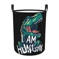 thumbnail image 1 of Balery Hungry Tyrannosaurus Cesta de ropa redonda con asas, impermeable, independiente, para ropa, juguetes, dormitorio y familia-Small, 1 of 6
