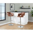 thumbnail image 2 of Margarite Adjustable Barstool Set of 2 Swivel, Chrome Bar Stools, Bar Chairs, Swivel Bar Stools Set of 2 with Back, Bar Height Stools Set of 2 (Brown), 2 of 6