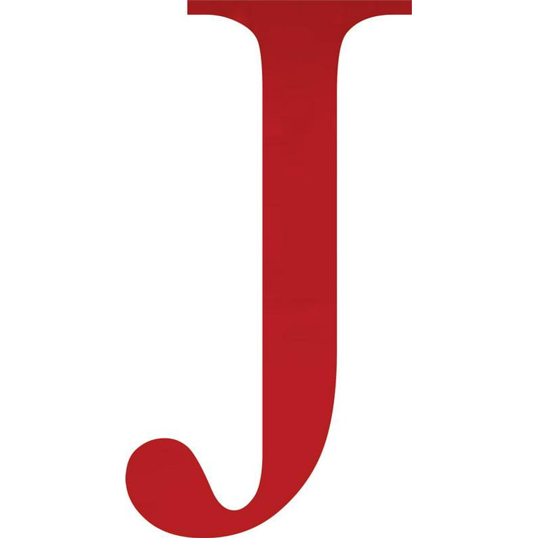Acrylic Letter J Times, 10'' Tall Transparent Red Custom Acrylic
