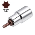 thumbnail image 2 of Uxcell 2.17'' Longitud 1/2 Pulgada Drive Torx Bit Sockets S2 Acero Tono Plateado 1pcs T27 x 1/2", 2 of 4