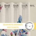 thumbnail image 6 of Blue Spring Floral Kitchen Curtains Window Panels, Pink Flowers Butterfly Rustic Insulated Window Treatment Curtain, Grommet Curtains for Bedroom/Living Room/Bathroom, 2 Piece 42"Wx63"L, 6 of 8