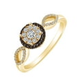 thumbnail image 2 of AFFY 1/4 CT Round White Natural Diamond & Champagne Cluster Frame Engagement Ring 10k Solid Yellow Gold (I2-I3 Clarity, 0.25 Cttw) Ring Size-6.5, 2 of 2