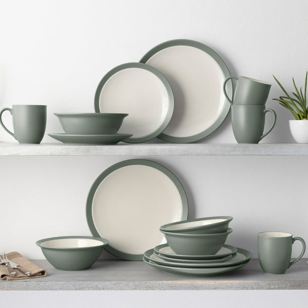 Noritake Colorwave Green 16 Piece Curve Dinnerware Set Service for 4 Walmart Business Supplies