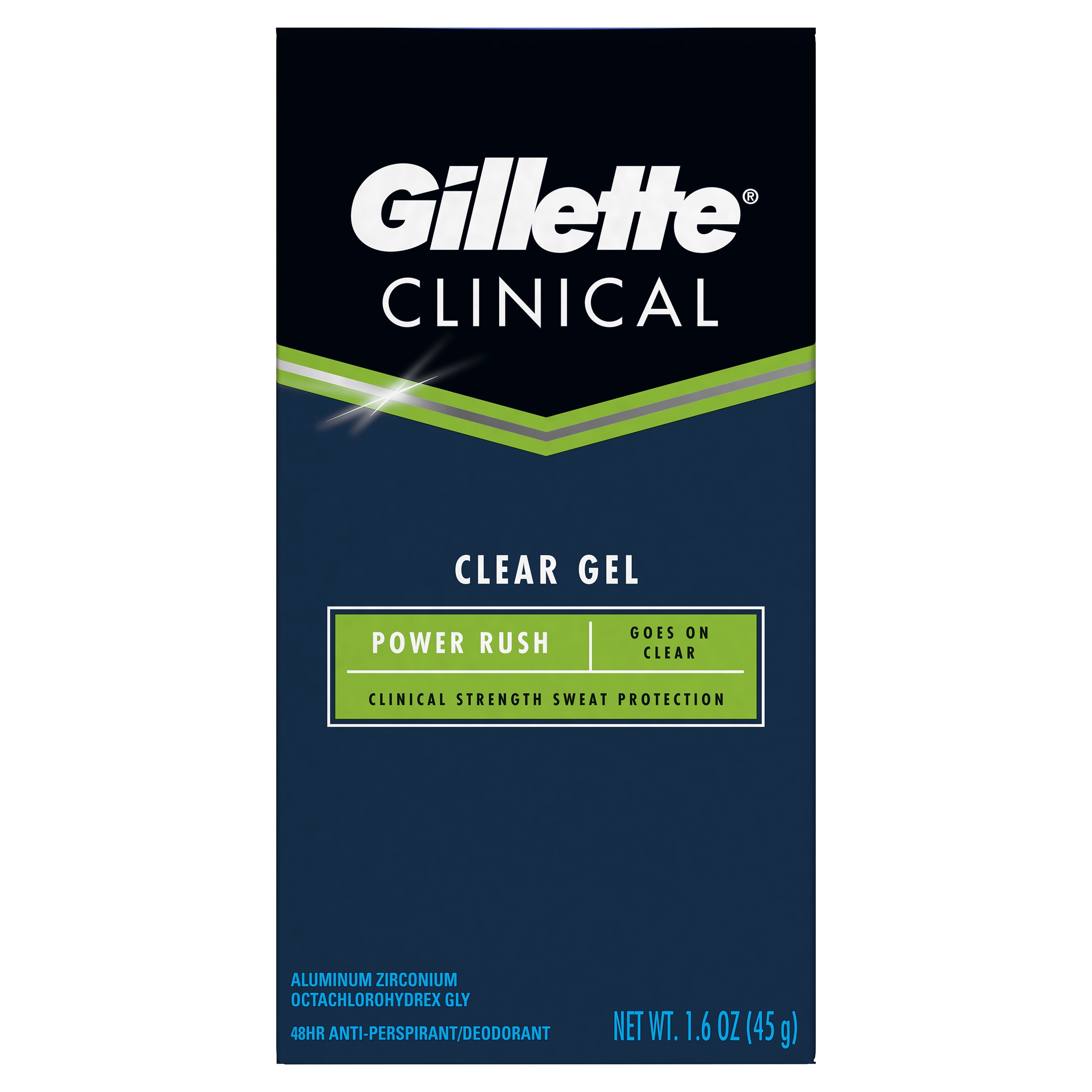 Gillette Clinical Clear Gel Sport Power Rush Antiperspirant and Deodorant, 1.6 oz