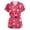 Pink, variant on Womens Scrub Tops Working Uniform V Neck Short Sleeve Multi Pocket Shirts