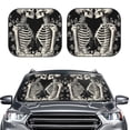 thumbnail image 2 of Hirioo Skeletons Love Flowers for 2PCS Windshield Sun Shade Foldable | Front Windshield Shade for Sun, Heat and UV Rays-Large, 2 of 6
