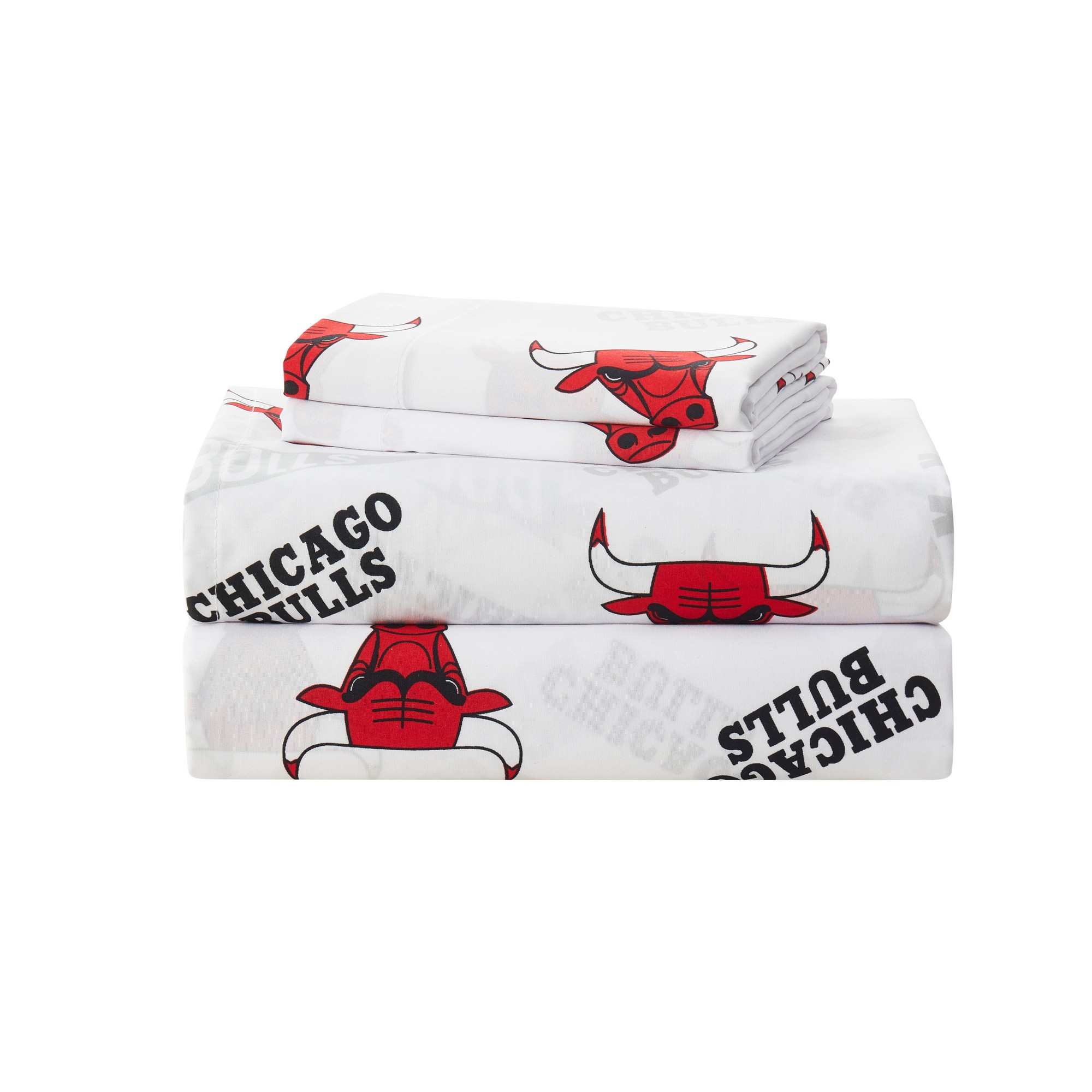 NBA Officially Licensed Chicago Bulls Microfiber Bed Sheet Set - Queen
