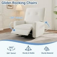 thumbnail image 6 of Nursery Recliner Chair, 360° Swivel Rocking Glider Chair for Adults with Adjustable Backrest & Footrest, Cozy Linen Upholstered Armchair for Living Rooms, Bedrooms, Apartments, Beige, 6 of 9