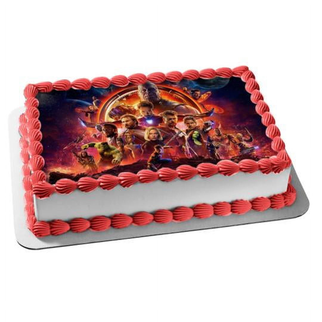 Avengers Endgame Edible Cake Image Topper Personalized Picture 1/4 Sheet  (8