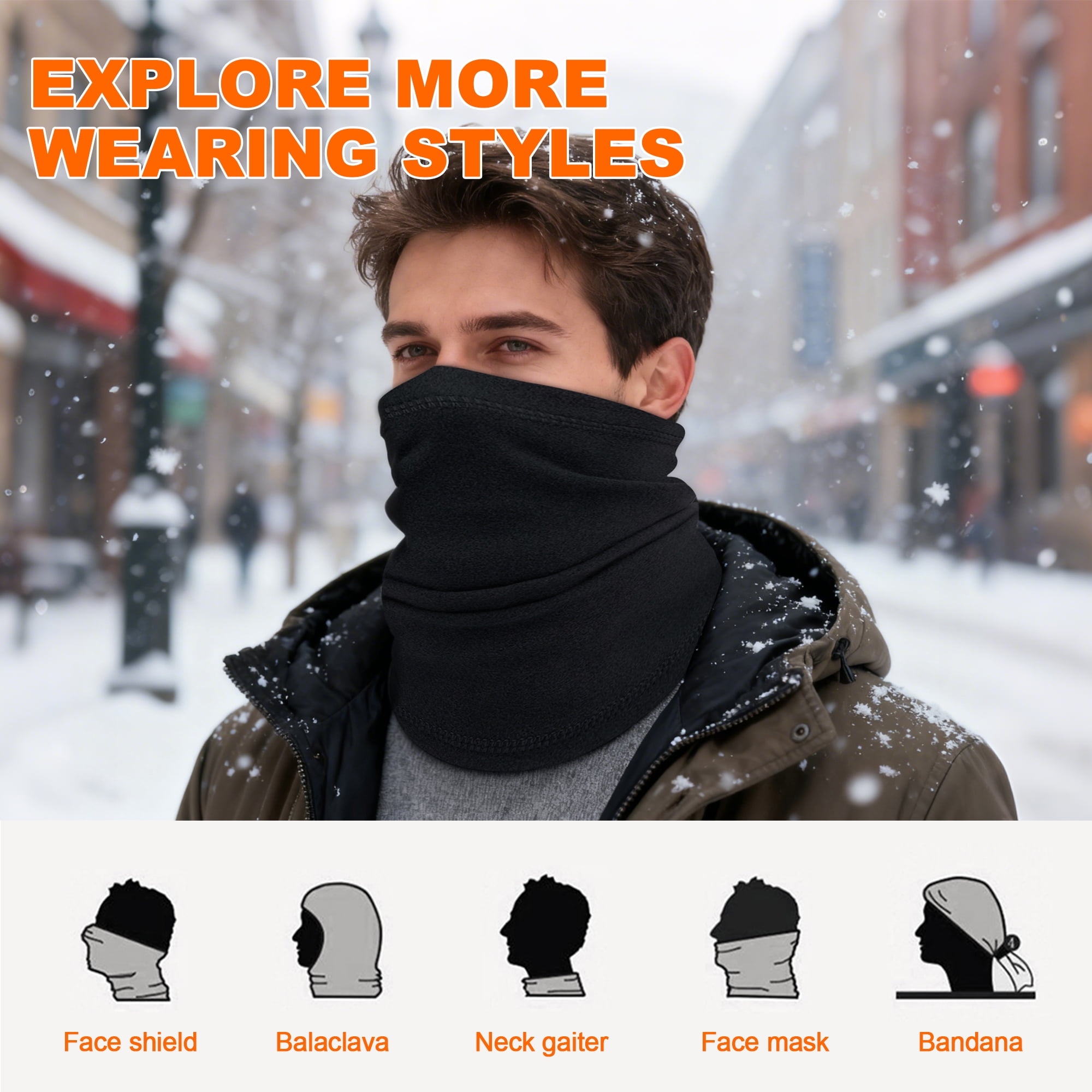 2 Pack Neck Warmer Ski Mask Winter Gator Half Face Covering Scarf Men Women Cold Weather Neck Cover Blue