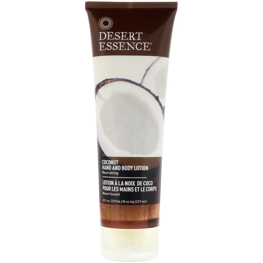 Desert Essence Organics Coconut Hand & Body Lotion 8 Ounce, Pack of 2