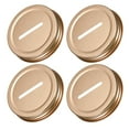 thumbnail image 1 of Insertos de tapa de banco con ranura para monedas Uxcell de 70 mm/2.76" para tapa de frascos de mason, paquete de 4 en color oro rosa, 1 of 7