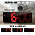 thumbnail image 3 of 1 reloj despertador digital con pilas, LED de viaje al lado de la red eléctrica, sin tictac, con repetición de temperatura, fecha, hora, brillo ajustable para niños y adultos (rojo) Sailing Electrónica, 3 of 5