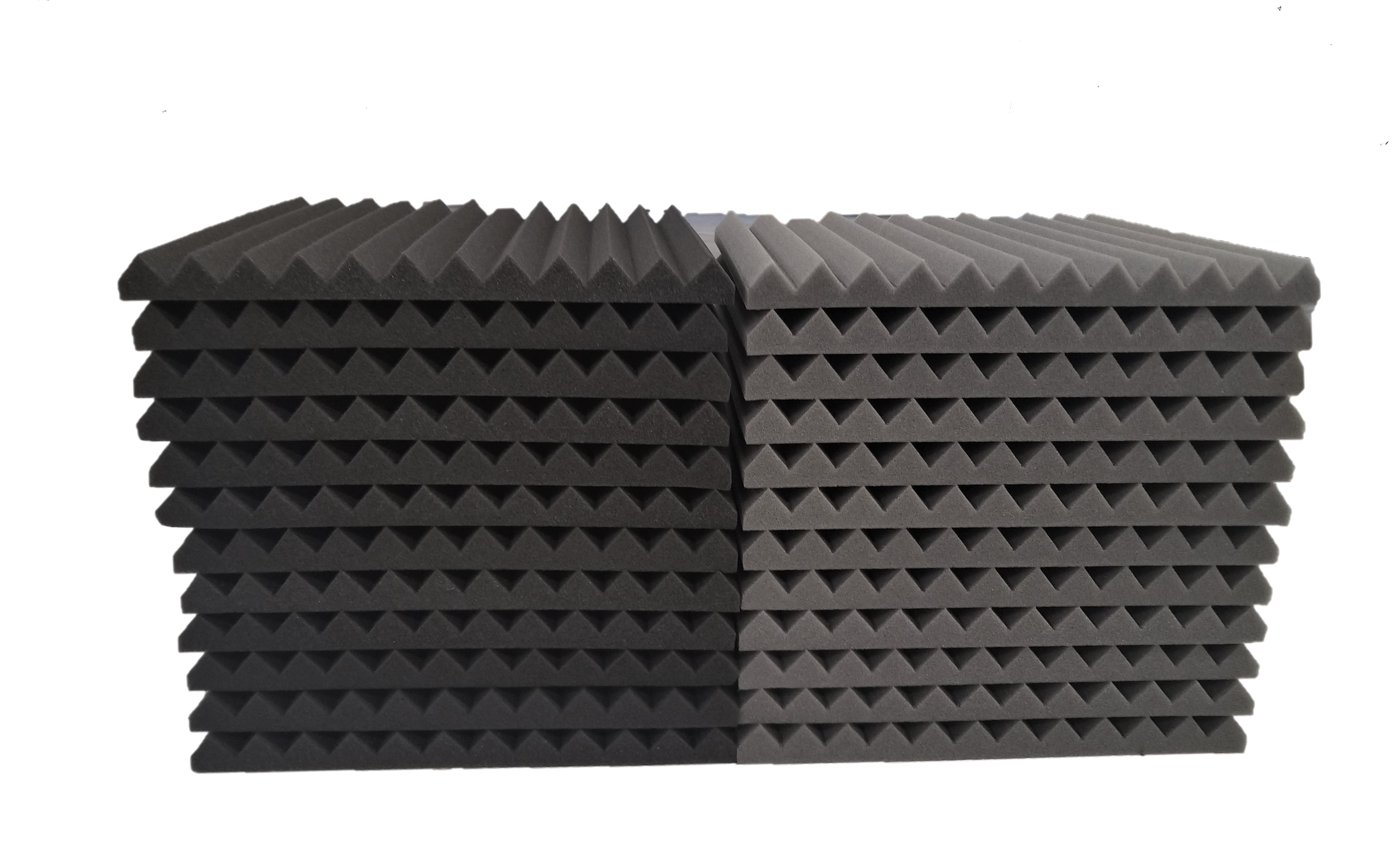 24 Black & Gray Pack Acoustic Foam Tiles Wall Record Studio Soundproof