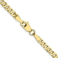 thumbnail image 4 of Auriga 10K Yellow Gold 2.4 mm Flat Beveled Curb Chain Necklace for Women 16", 4 of 6