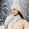 thumbnail image 5 of HHGBAD Women's Winter Beanie Hat, Scarf, and Touchscreen Gloves Set - 3-Piece Warm Knit Accessories, 5 of 6