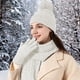thumbnail image 5 of Conjunto de 3 gorros, bufandas y guantes de invierno para mujer, gorro de cuello largo, bufanda tejida, guantes para pantalla táctil, regalo de Navidad, bufanda acrílica., 5 of 6
