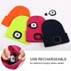 thumbnail image 2 of Gorro Sinhoon con luz para niños, unisex, recargable por USB, manos libres, 4 LED, gorro de invierno de punto con luz nocturna, linterna, regalo para niños y niñas (amarillo fluorescente)., 2 of 8