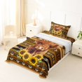 thumbnail image 5 of jejeloiu Aztec Highland Cow Sunflower Art Twin Sheet Sets Kids,Western Farm Print Bedding For Boy,3pcs, 5 of 6