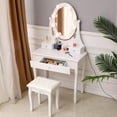 GoDecor Vanity Table Set with Lighted Mirror, Makeup Dressing Table