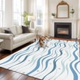 thumbnail image 3 of Blue Stripes Area Rug 5x8 Washable Rug Non Slip Modern Gradient Abstract Ocean Waves Lines Large Area Rug Soft Stainresistant Indoor Floor Carpet for Living Room Bedroom Home Office Dining Room, 3 of 8
