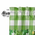 thumbnail image 5 of Kitchen Valances for Window, St. Patrick's Day Lucky Green Leaf Black Plaid Light Filtering Rod Pocket Valance Curtain, Buffalo Lattice Short Curtains Window Topper for Bedroom Living Room 54x18in, 5 of 9