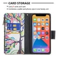 thumbnail image 4 of Wallet Case for iPhone 13 Pro Max, PU Leather Flip Folio Magnetic Closure Slim Shell Dual Layer Heavy Duty Protective Bumper Card Holder Wrist Strap for Apple iPhone 13 Pro Max,Tree, 4 of 7