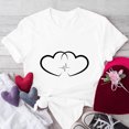 thumbnail image 2 of Posijego T-Shirts Graphiques Cœur pour Femmes Saint-Valentin Manches Courtes T-Shirts d'Été Mignons Col Rond Décontractés, 2 of 4