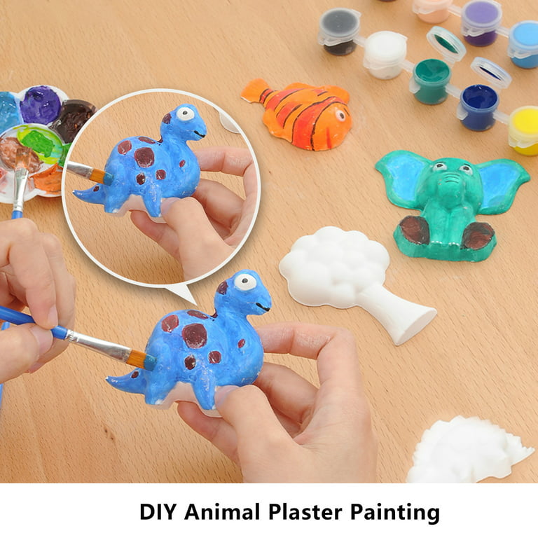  WHAMVOX 1 Set Animal Model Art Kits for Kids 4-6 Easter  Painting Craft for Decorate Your Animal Toddler Crafts Ages 2-4 Kids  Painting Animal Plastic Child Handicrafts Self Made White 