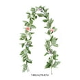 thumbnail image 3 of Kezqiaxn Artificial Christmas Garland, 5.9Ft Christmas Garlands with Peony Flower Rattan, Cedar Garland Holiday Christmas Garland for Mantle Stairs Railing Indoor Outdoor Party Decor Green, 3 of 6