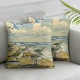 thumbnail image 3 of PIKWEEK Throw Pillow Cover  Set of 2 Ocean Sandpiper Beach Birds Watercolor in Sea Blue Kathie Decorative Indoor/Outdoor Square Pillow Covers Cushion Cases for Sofa Couch Bed, 3 of 7
