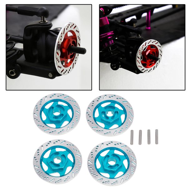 4 unids / set de freno RC universal para 1:10 Racing Flat Roadster Coche Vehículo DIY Decoració azul Baoblaze disco de freno de coche mini