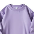thumbnail image 6 of HAOTAGS Girls T-Shirts, Casual Comfort Long - Sleeve Loose School Uniform Shirts Purple 11-12Years, 6 of 8