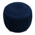 thumbnail image 3 of Cortesi Home Doles Round Ottoman with Clear Acrylic Legs 16" High, Navy Blue, 3 of 5
