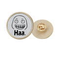thumbnail image 1 of Giggle Haha Happy Chat Face Cartoon Round Metal Golden Pin Brooch Clip, 1 of 3