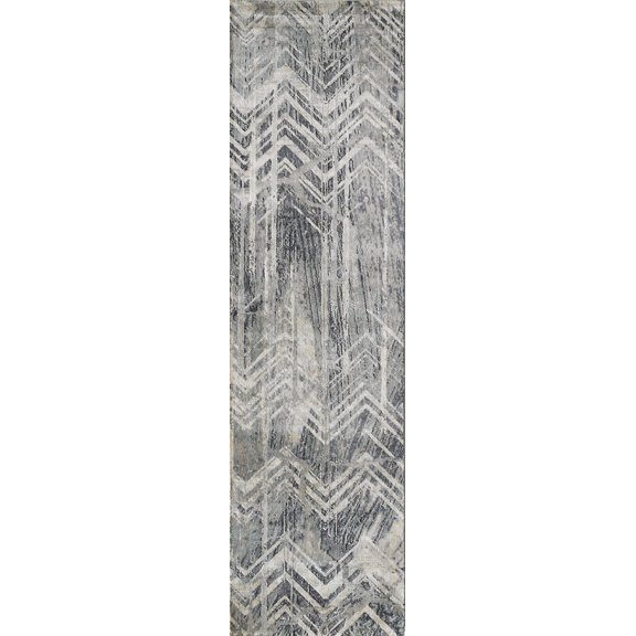63" X 91" Grey Polyester or  Viscose Rug