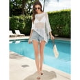 thumbnail image 6 of longantii Women Sheer Poncho Top Lightweight Beach Cover Up Summer Knit Mesh Shawl White S, 6 of 7