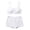 White, variant on GobdXE Women Square Neck Spaghetti Strap Wireless Bra & Shorty Brief Sets Solid Soft Heather Cotton Stretch 2 Piece Daily Lounge Intimates Color:Grey,Size:S