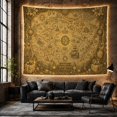 thumbnail image 6 of Vintage World Map with Compass Rose and Sailing Ship Adventurous Illustration for History Lovers Nautical Decor Art Housewarming Gift Tapestry Wall Hanging for Study Room and Living Room, 6 of 7