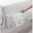 thumbnail image 2 of Geometric Bed Skirt, Futuristic Pattern Diagonal Dotted Lines Abstract Movement Themed Design, Elastic Bedskirt Dust Ruffle Wrap Around for Bedding Decor, 4 Sizes, Ivory and Black, by Ambesonne, 2 of 2